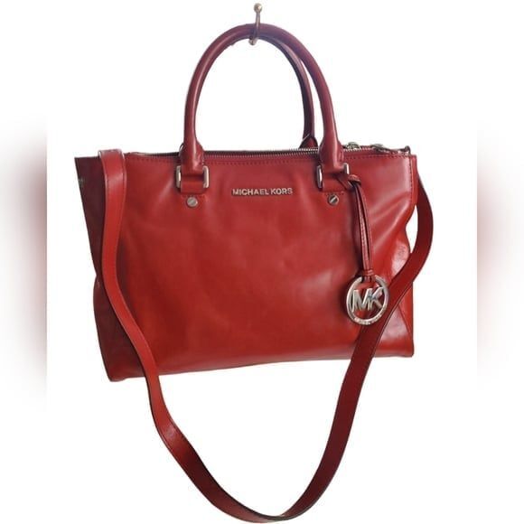 Michael Kors Red Leather Satchel Bag - Picture 1 of 12